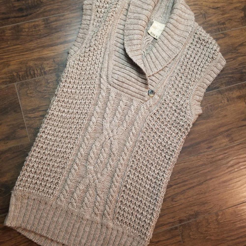 Paper Denim & cloth Sweater Dress Size 3 V Neck Sleeveless brown chunky knit